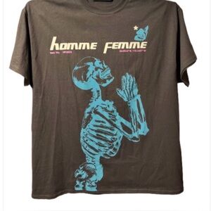 Homme Femme Skeleton Praying Butterfly Graphic T Shirt Men's Size Double X Large